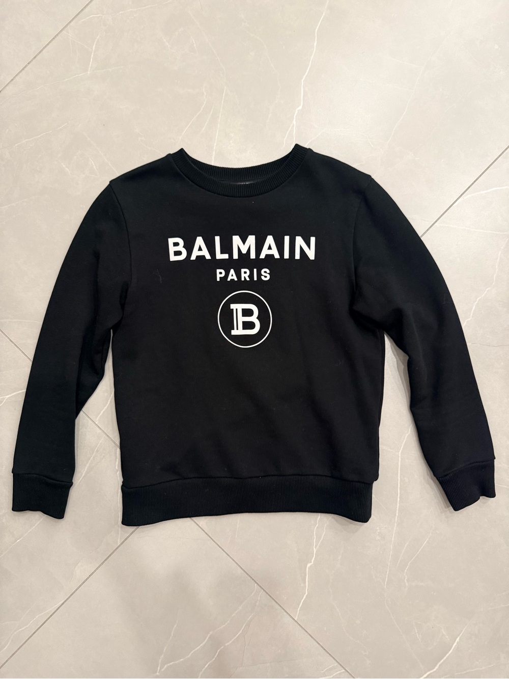 Balmain Black Crewneck with White Logo